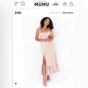 Show Me Your Mumu Claire Midi Dress - Rose Gold Luxe Satin XL